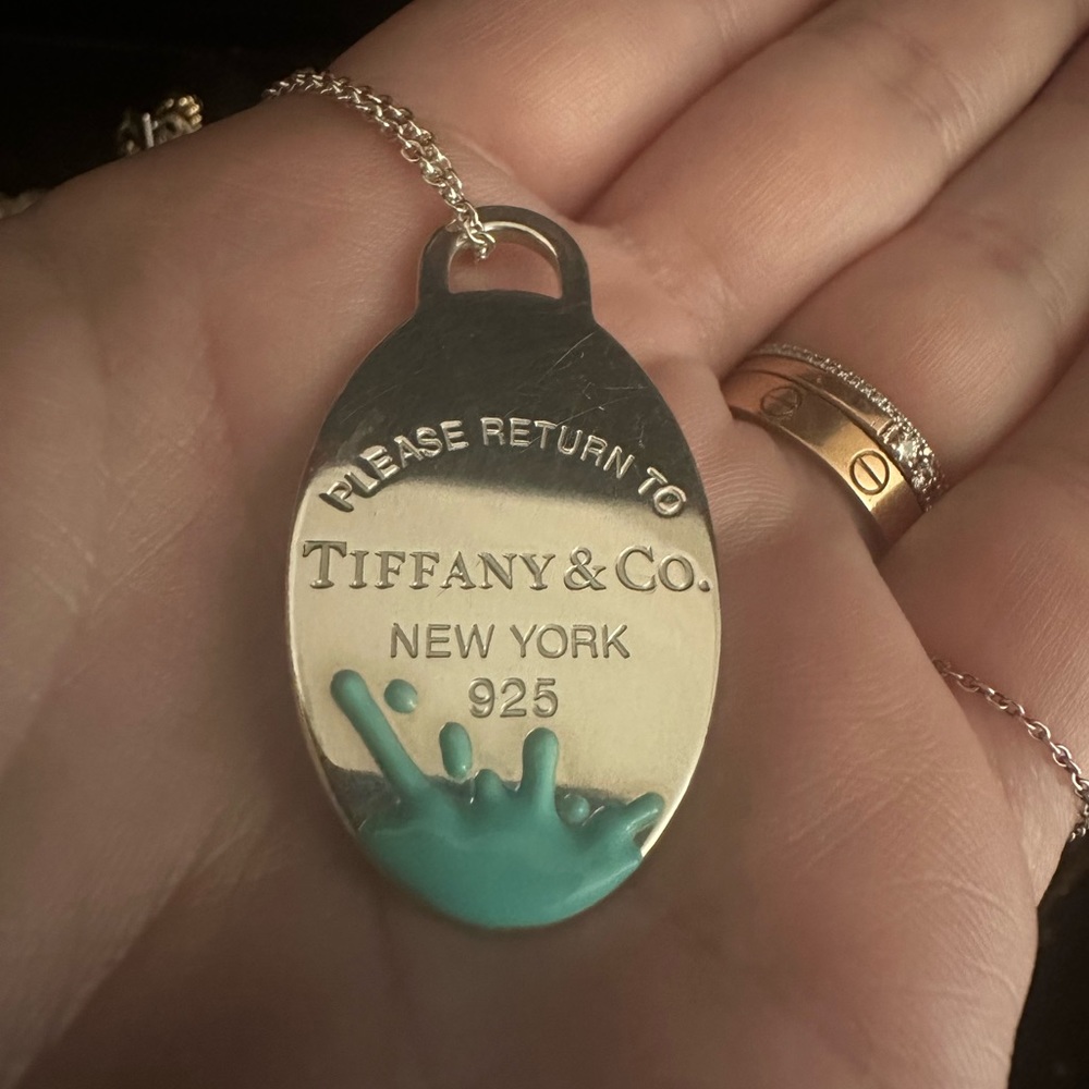 Return to Tiffany Blue Oval Splash Tag Pendant